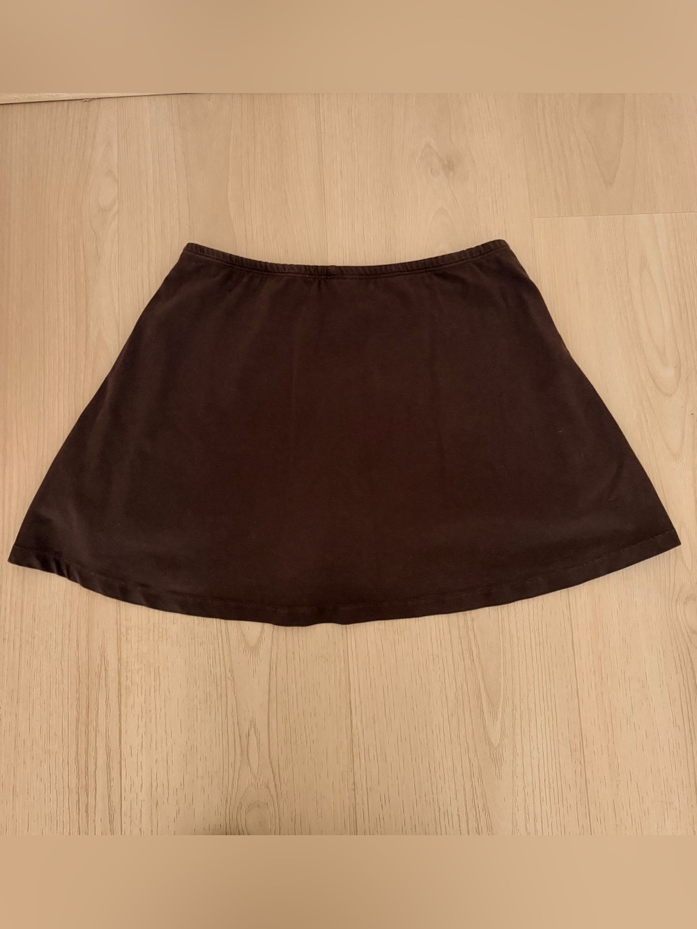 LA Apparel Cotton Brown A-Line Mini Women's Skirt